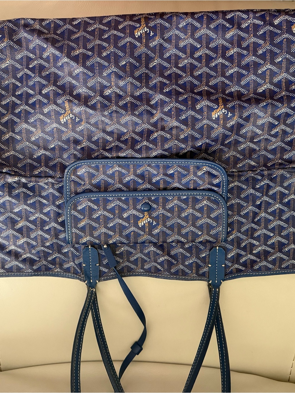 Goyard Saint Louis GM Navy Tote with pouch
